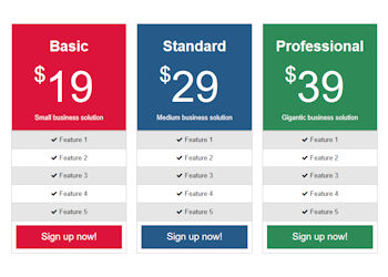 Price Tables (DEMO)